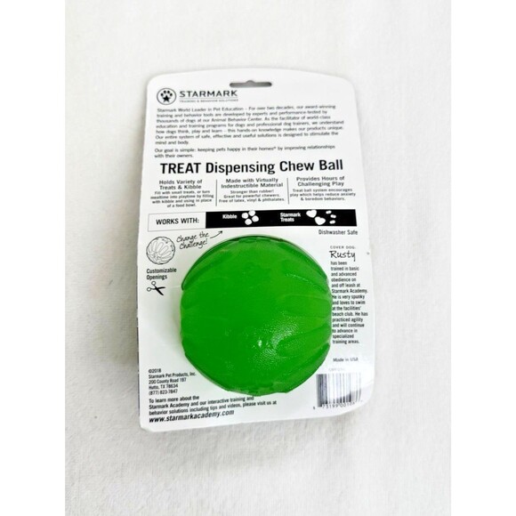 Starmark Treat Dispensing Chew Ball Tough Dog Toy Medium-Large for Large Breeds - Picture 8 of 8